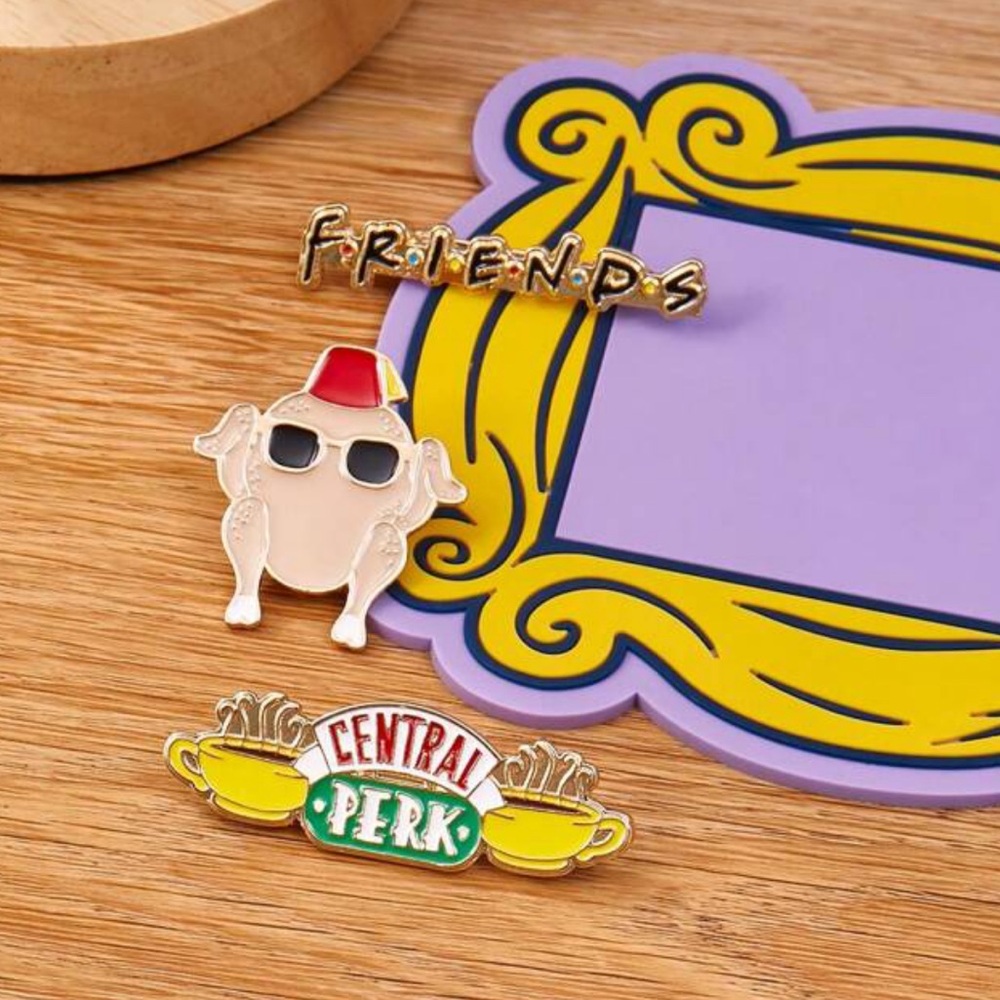 NWT Friends tv show Central perk set of 3 brooch